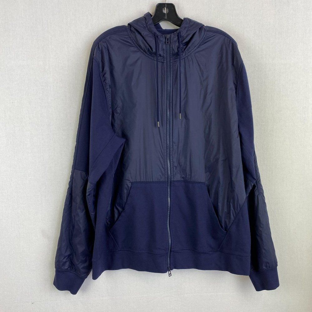 PATRICK ASSARAF Navy Hoodie Jacket